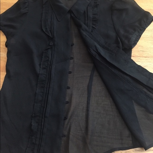 LOFT Tops - LOFT sheer black blouse